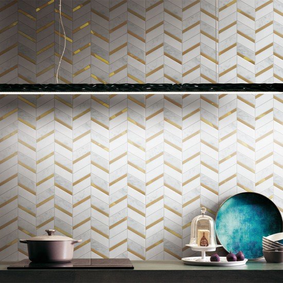 Aerial White Chevron Tile Aerial White Chevron Tile