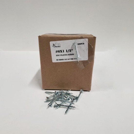 Zinc Plating Screw 6 x 1 ½" - 500 Pcs Zinc Plating Screw 6 x 1 ½" - 500 Pcs