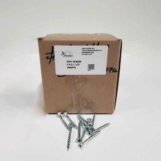 Zinc Screw 6 x 1 ½ - 500 pcs Zinc Screw 6 x 1 ½ - 500 pcs