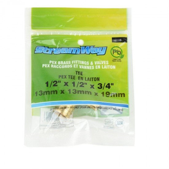 Brass Pex Tee ½in Barb x ½in Barb x ¾in Barb Brass Pex Tee ½in Barb x ½in Barb x ¾in Barb