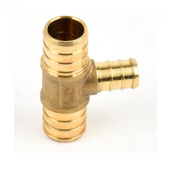 Brass Pex Tee ¾in Barb x ¾in Barb x ½in Barb Brass Pex Tee ¾in Barb x ¾in Barb x ½in Barb