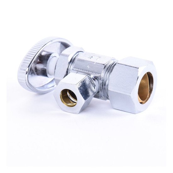 Comp. Multi Turn Angle Stop Valve 5/8in Od x 3/8in Od Comp. Multi Turn Angle Stop Valve 5/8in Od x 3/8in Od