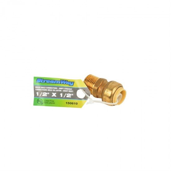 MNPT Straight Lead Free Push Coupling ½in x ½in MNPT Straight Lead Free Push Coupling ½in x ½in