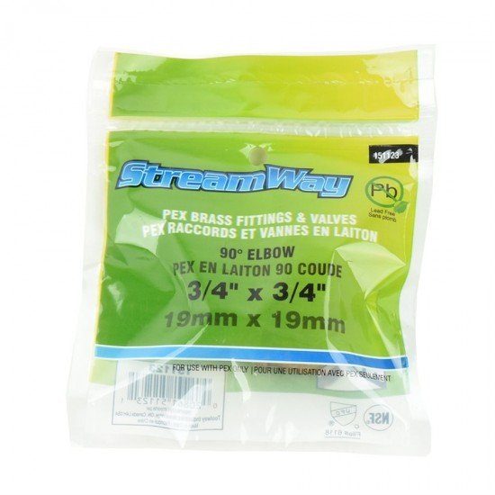 Pex Brass 90 Elbow ¾in Barb x ¾in Barb Pex Brass 90 Elbow ¾in Barb x ¾in Barb