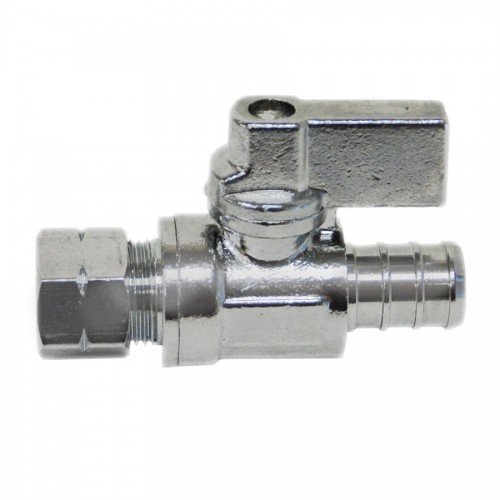 Pex Quarter Turn Straight Stop Valve ½in pex x 3/8in od