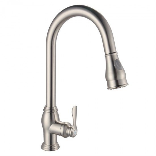 Pull Down Kitchen Faucet With Sprayer 1-Handle Brushed Nickel Pull Down Kitchen Faucet With Sprayer 1-Handle Brushed Nickel