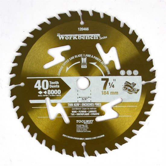 Blade 7¼in 40T Thin Kerf Carbide Tipped Blade 7¼in 40T Thin Kerf Carbide Tipped